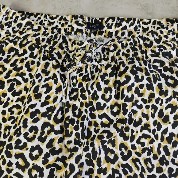 J Crew Leopard Print Cropped Tie Waist Linen Blend Relaxed Pants Size 14 - Picture 13 of 15